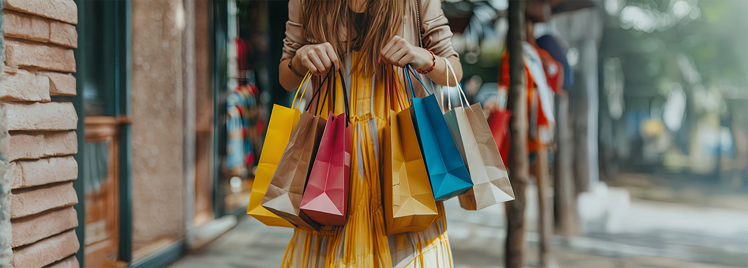 Woman holding shopping bags