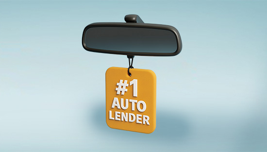 Official seal for the number one rated auto lender for car financing and vehicle loans.