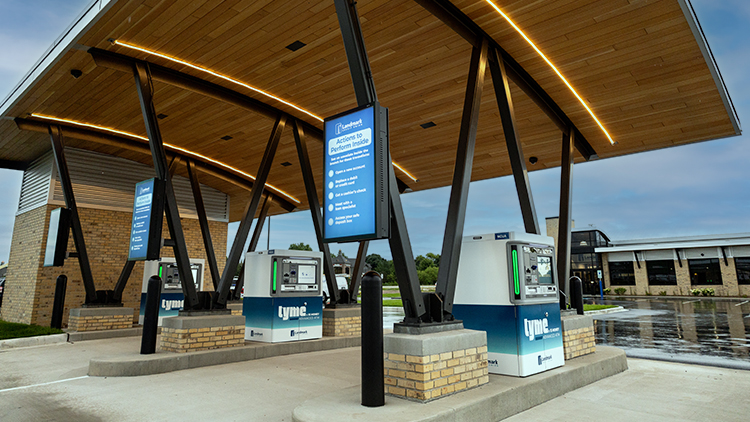 New Oconomowoc branch building exterior drive-thru