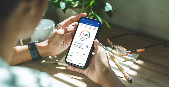 Checking credit score on mobile device
