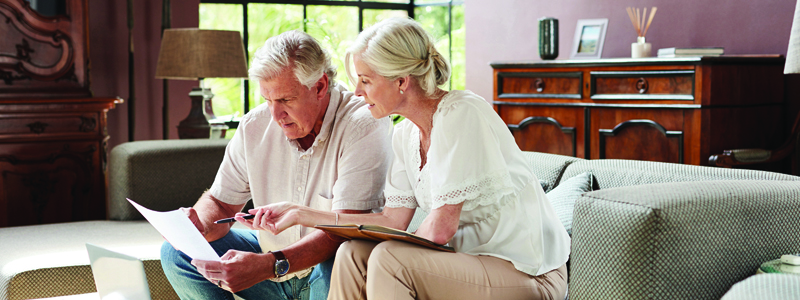 couple looking at documents