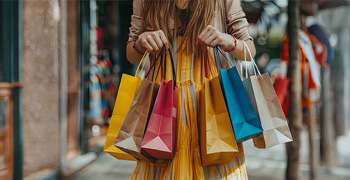 Woman holding shopping bags